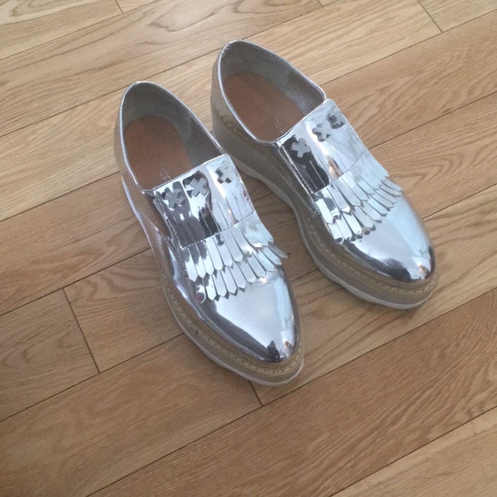 Platform silver shoes